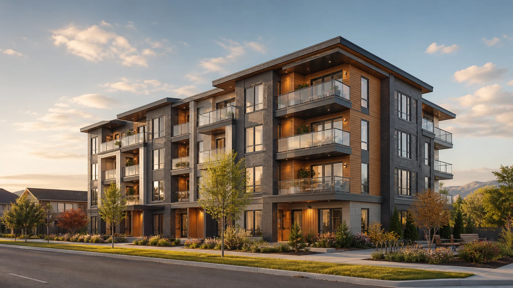 Proposed contemporary four-story residential building